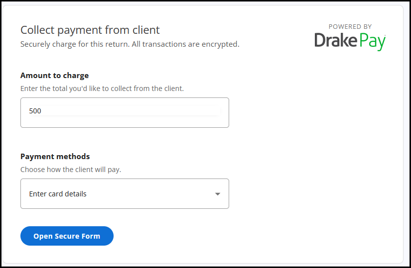 Open secure form button